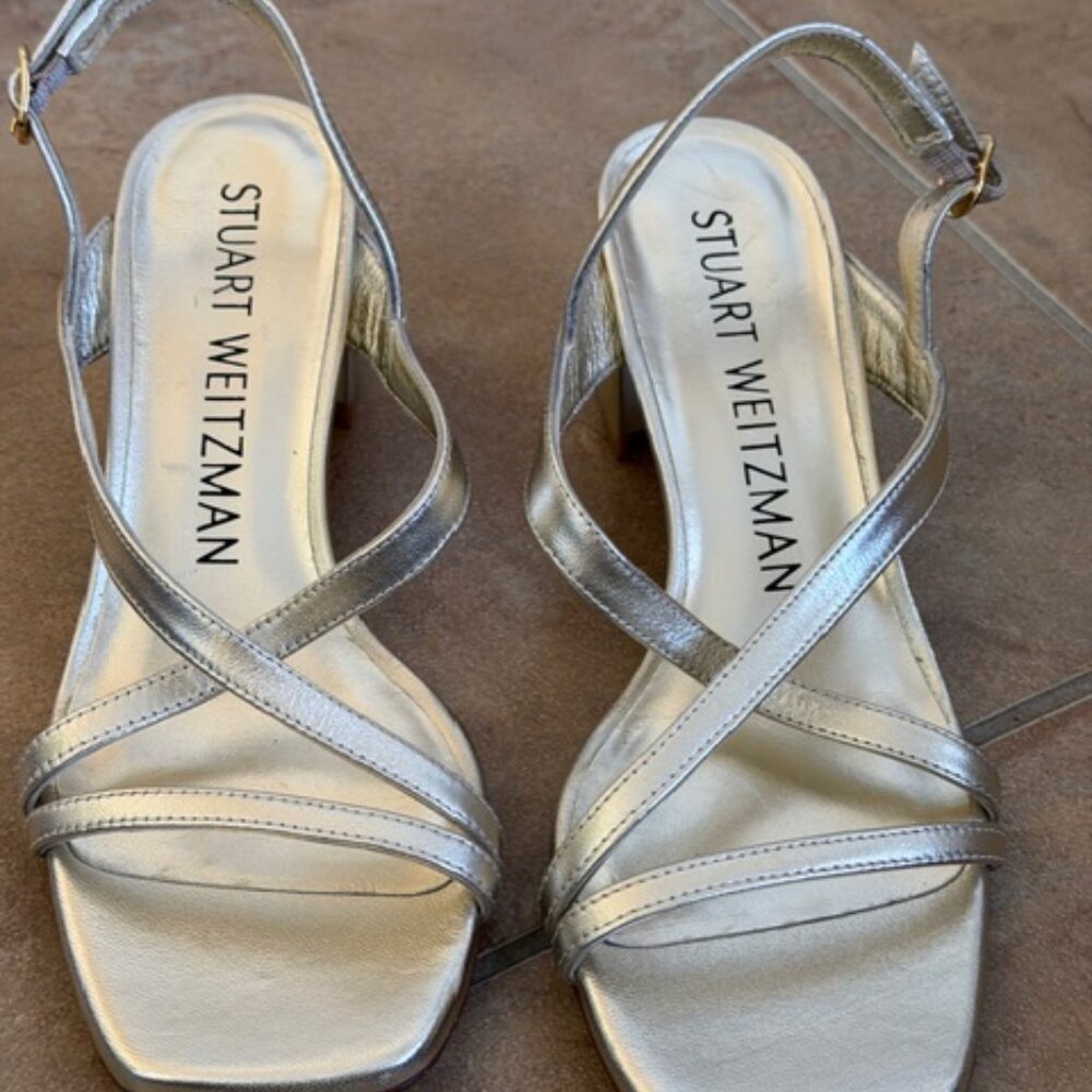 Stuart Weitzman Oasis 50 Block Heel Sandals sz 7 - image 2